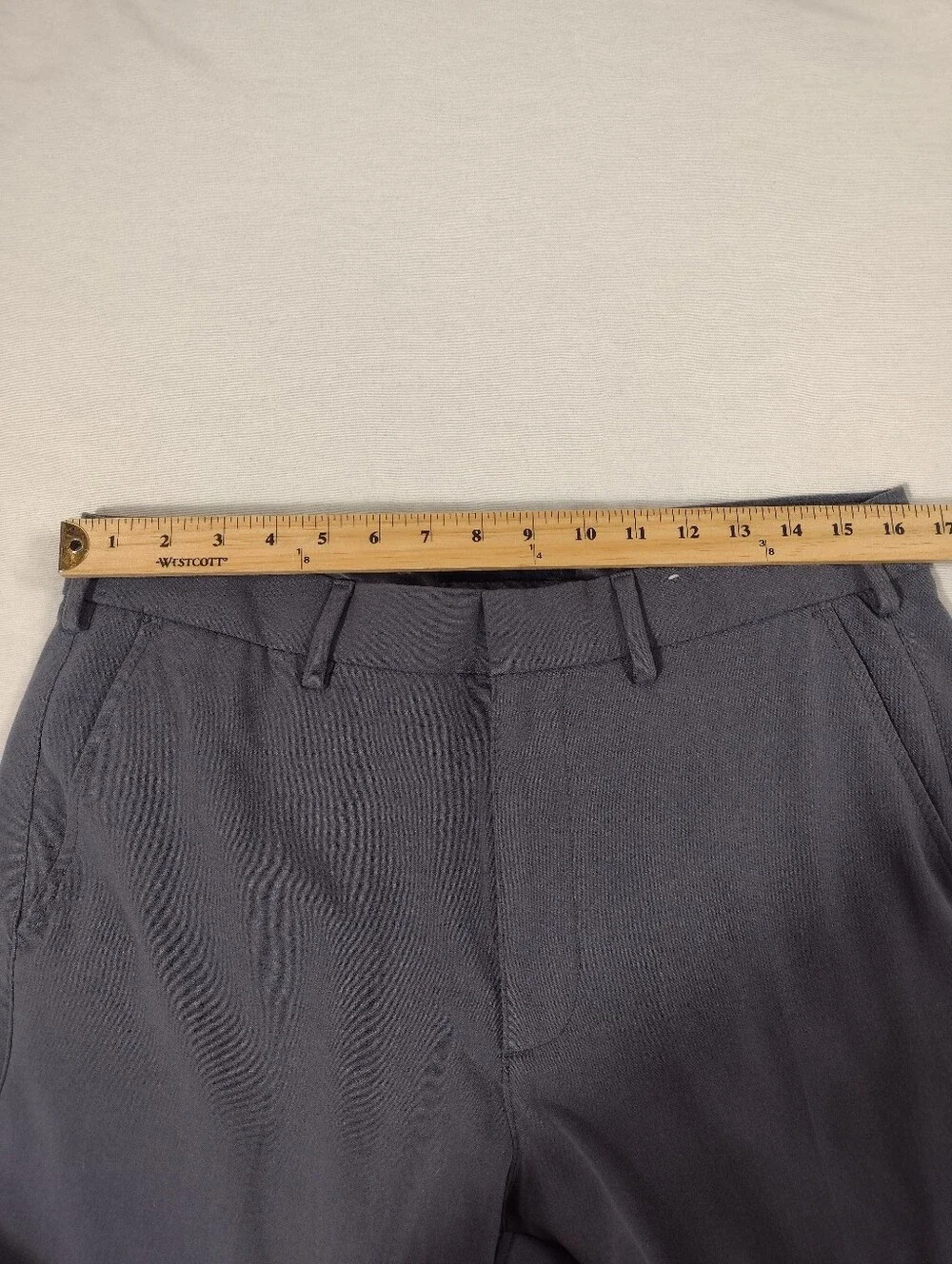 Abercrombie & Fitch Gray Flat Front Relaxed Straight Trouser Ankle Length